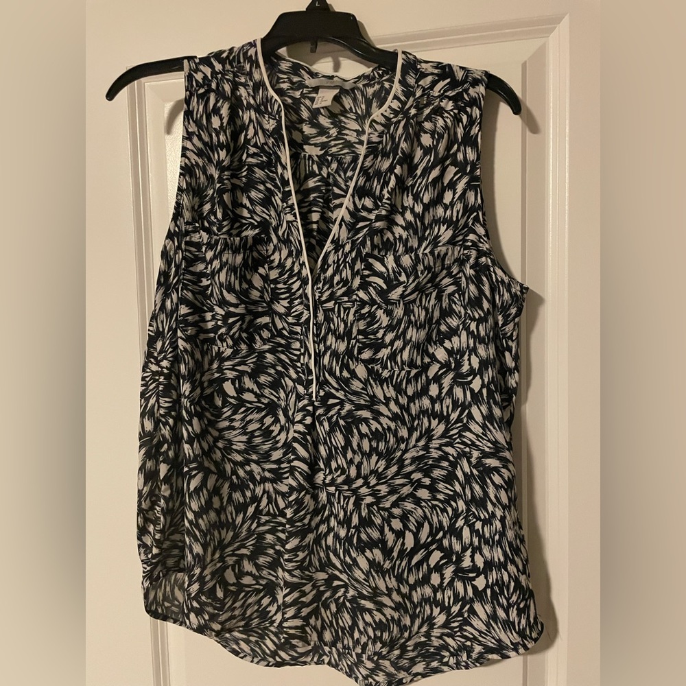 H&M, tank top, navy and white